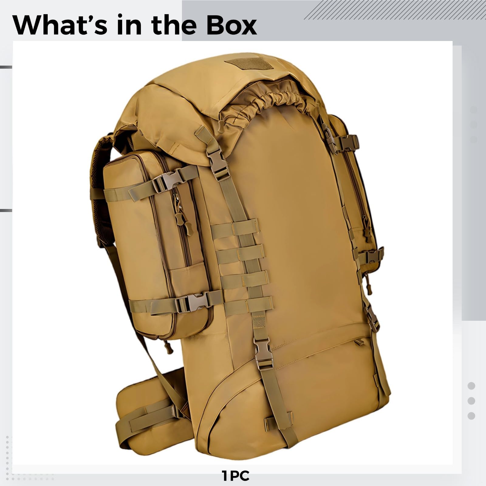 100L Khaki Rucksack Militär Outdoor Camping Rucksack Wasserdicht Reise Wandern Pack