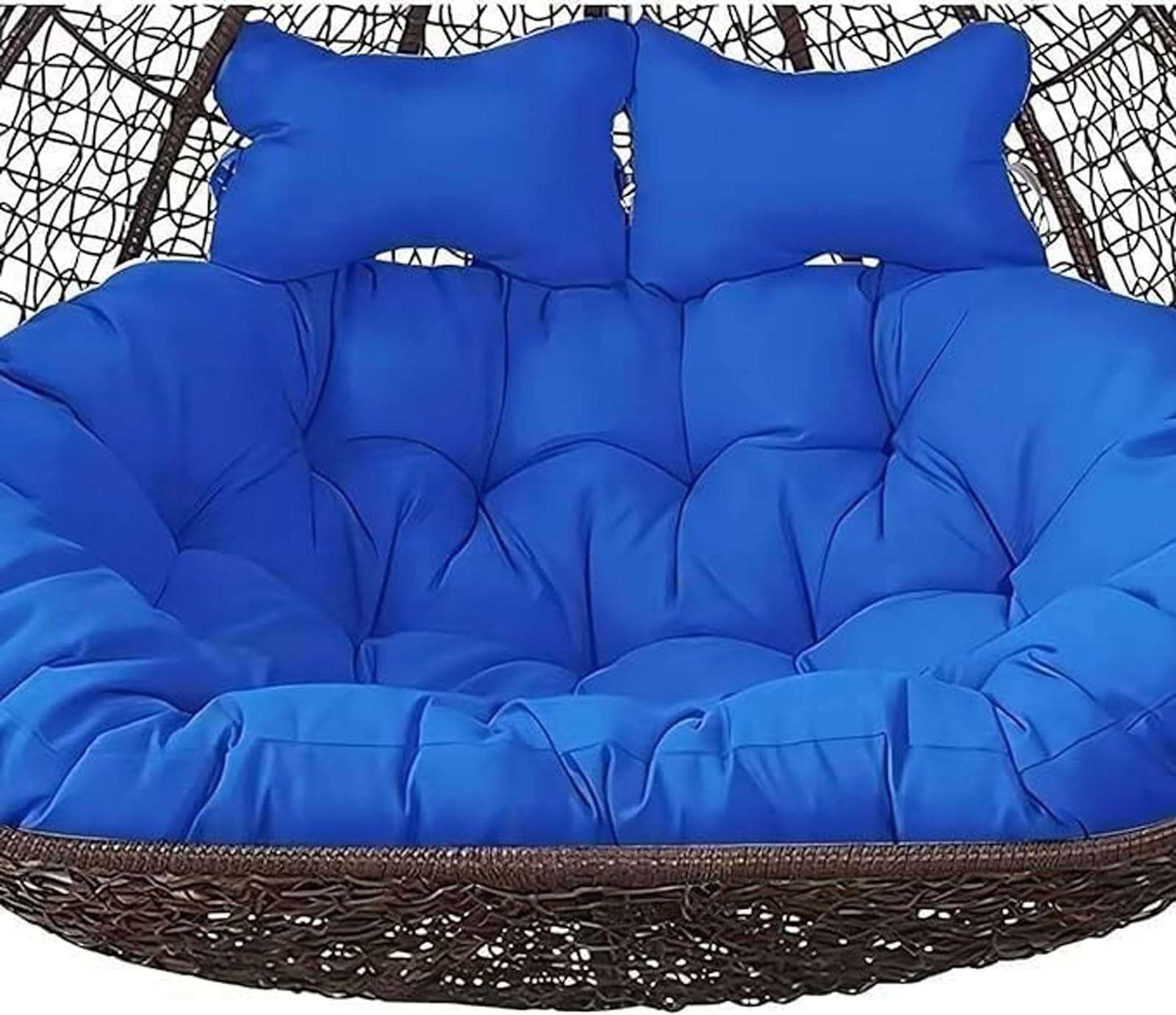 150 x 110cm/59 x 43in Egg Chair Swing Cushion, 2 Person Hanging Egg Chair Cushion Replacement, Double Hanging Basket Chair Cushion(Only Cushion) (J)