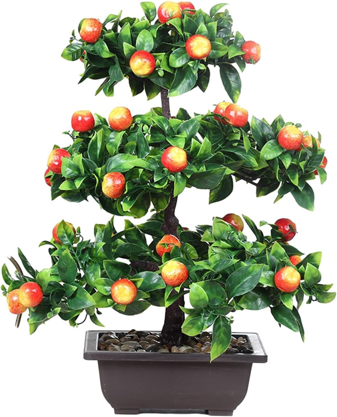 Artificial Fruit Tree Bonsai 13inch Tall Tabletop Decoration Sturdy Table Centerpiece for Home Desk Decor Multifunctional, Apple