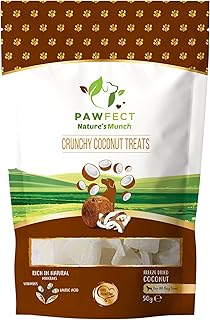 Nature's Munch Freeze Dried Dog Treats - Coconut Healthy Dog Treats | Hypoallergenic | Grain Free | Promotes Shiny Coat | Supports Healthy Metabolism | Vegan (50g) product image
