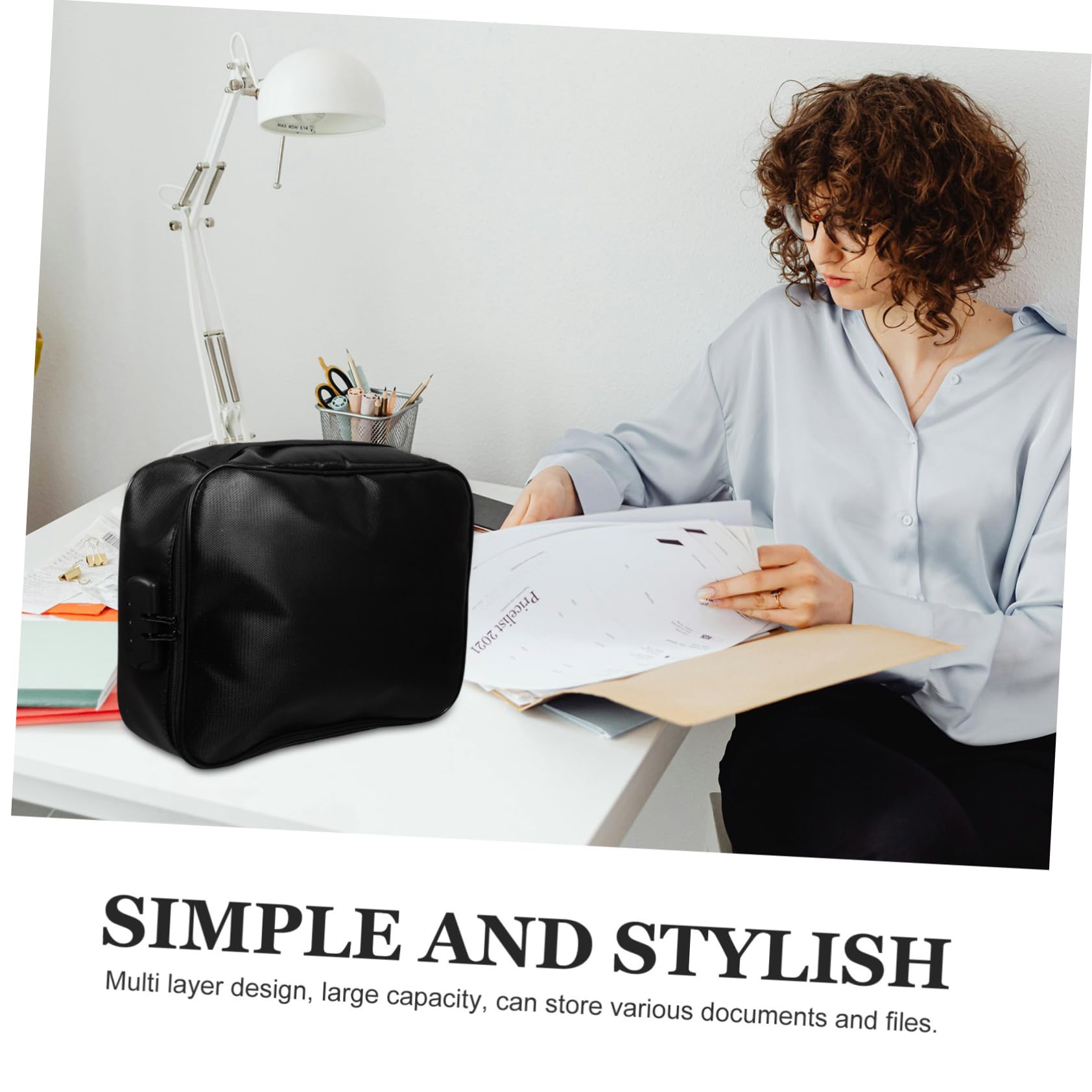 Portadocumenti Ignifugo Multilayer Nero Fiberglass | Capacità Ampia per File e Passaporti, Uso Quotidiano e Viaggio, Design Elegante