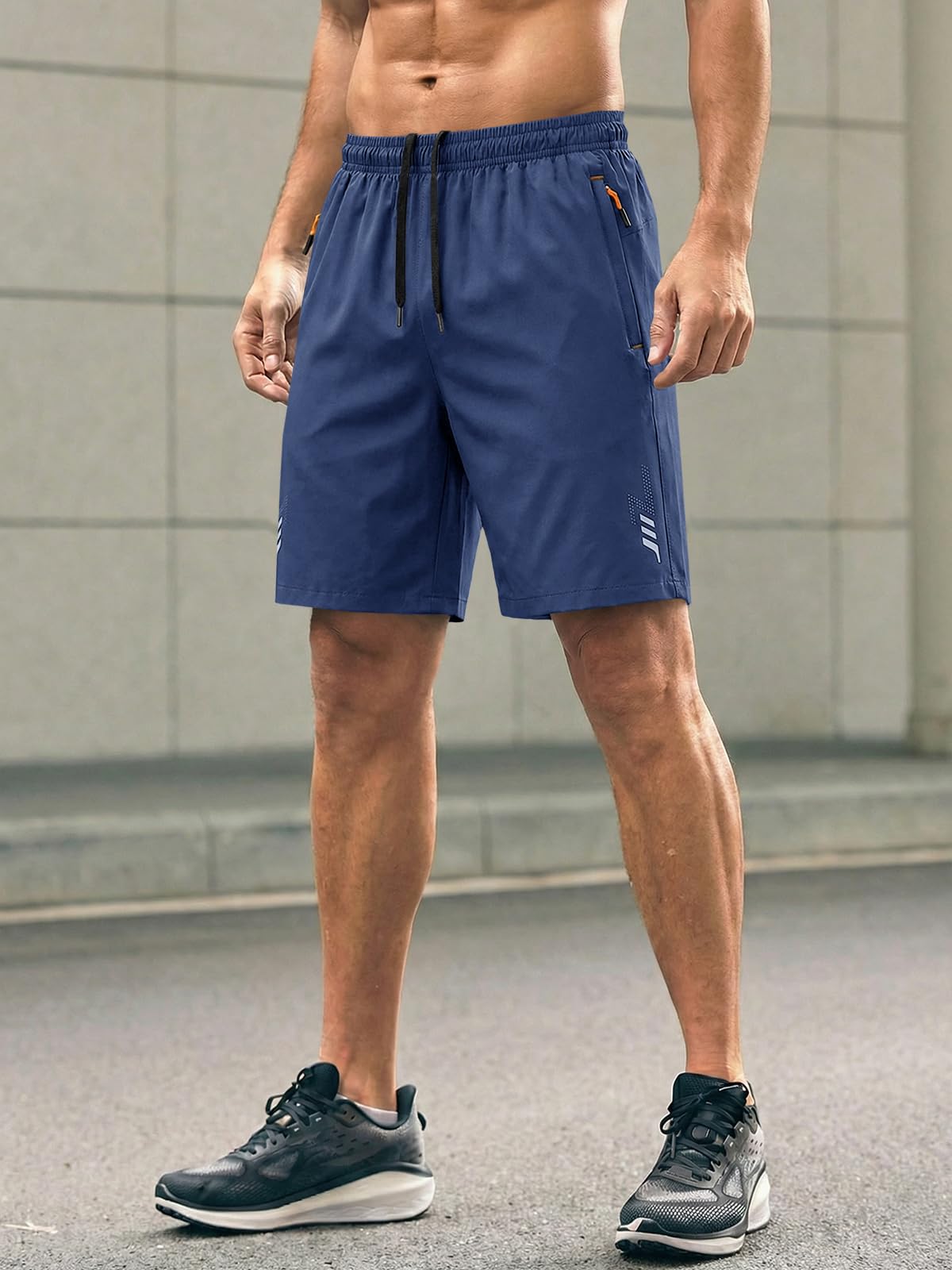 Paquete de 2 pantalones cortos deportivos para hombre, de secado rápido, ligeros, para entrenamiento, verano, casual, con bolsillos con cremallera — view 3