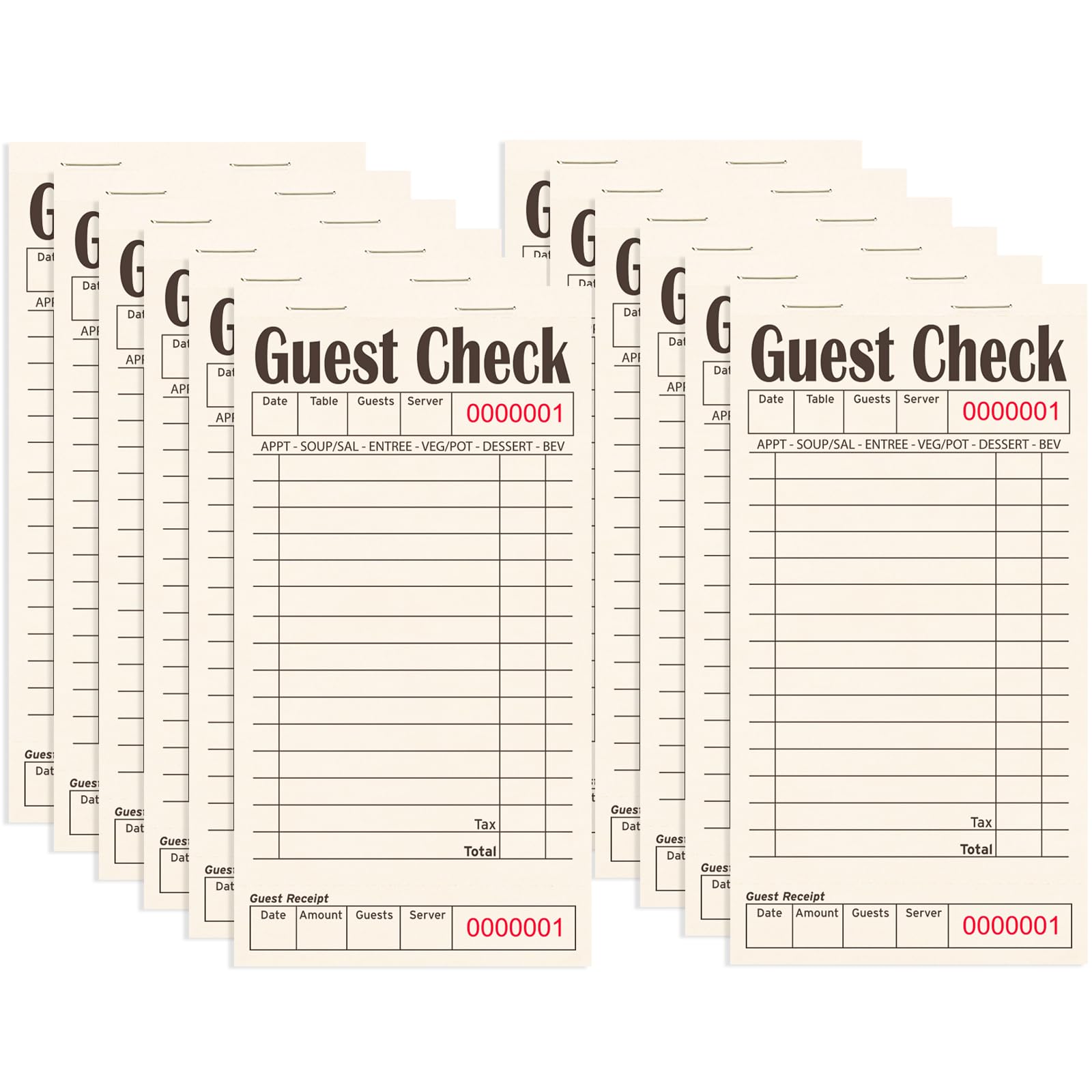 Libros de cheques de invitados para servidores con 600 hojas de papel natural antirreflejos