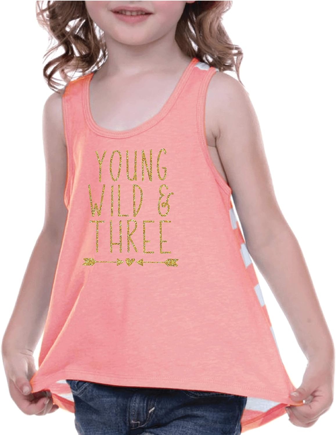 Bump and Beyond Designs Girl 3rd Birthday Outfit Three Year Old Birthday Girl Tank Top (3T) Coral