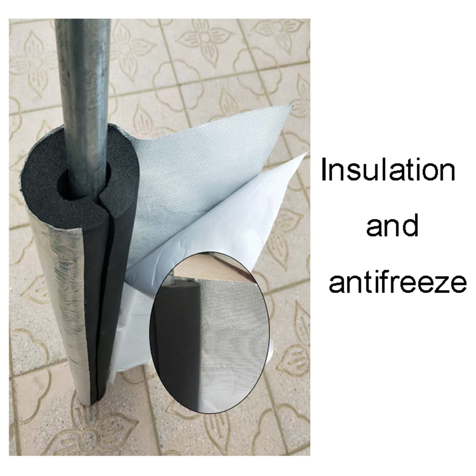 Autoadhesivo Aislamiento De Tubería Largo 98cm Tubo De Aislamiento Utilizado En Exteriores, Baño, Calentador De Agua Solar/Wall thickness 30mm / ID60mm