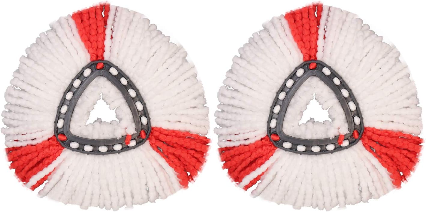 Mop Heads Replacements for Microfibers Mop Head Refills, Spin Mop Replacement Head(2 Pack, Red)