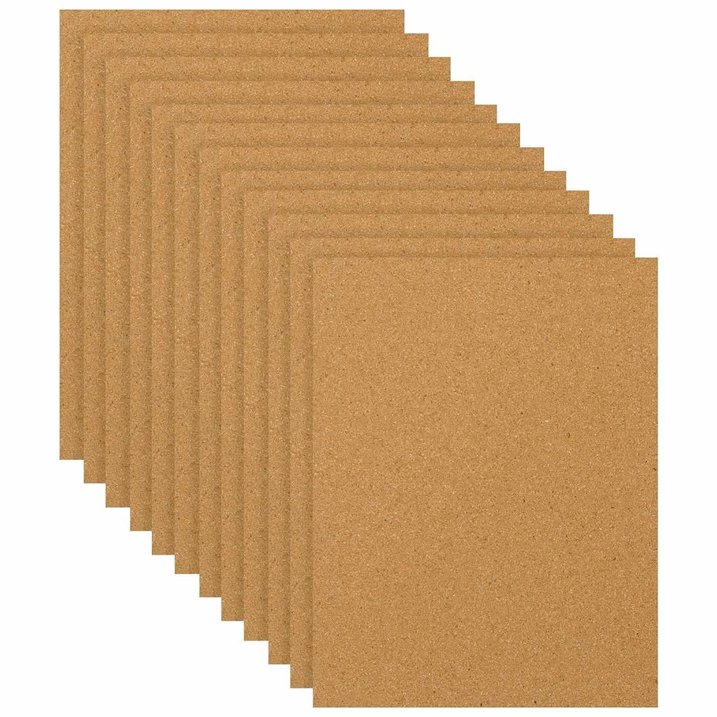 Pack de 12 Láminas de Corcho 40x60 cm 2 mm Grosor para Decoración y Manualidades