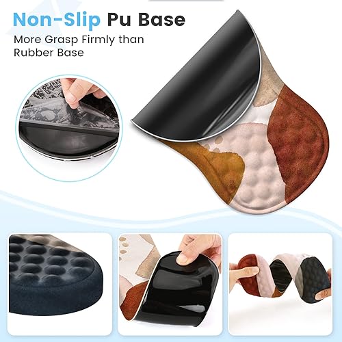 Miniatura 6 de HAOCOO Alfombrilla de escritorio, alfombrilla ergonómica para mouse con soporte de muñeca y reposamuñecas para teclado, 4 alfombrillas de mouse para