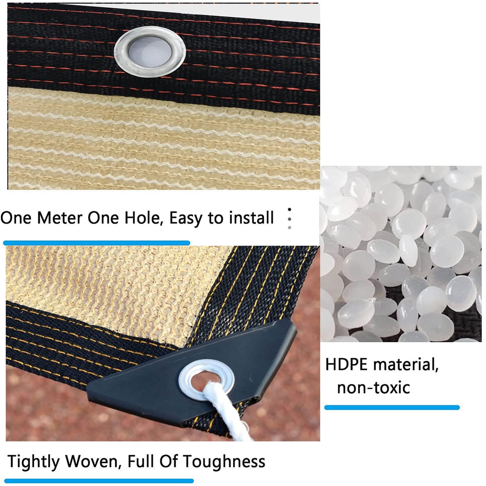 Malla térmica para exteriores, 90 % de protección UV, resistente al desgarro, ideal para jardines, plantas, invernaderos, patios y terrazas. Tamaño 6 x 6 m. Cubierta de protección solar