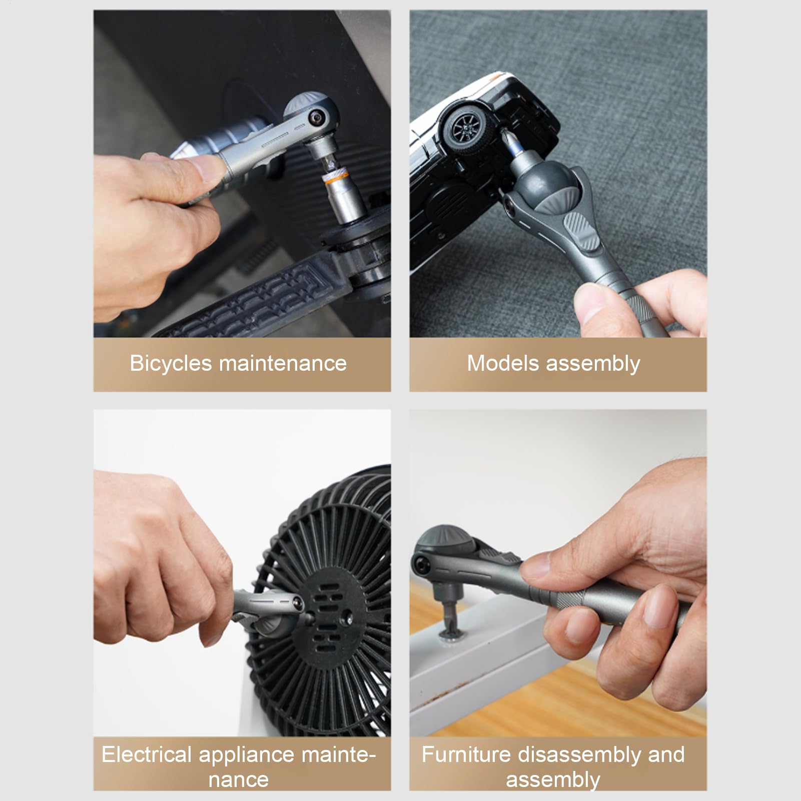 Kit de carraca con inserciones, juego multifuncional de carraca y destornillador, mango ergonómico antideslizante con rotación de 180 grados para mecánica, coche, casa y bricolaje