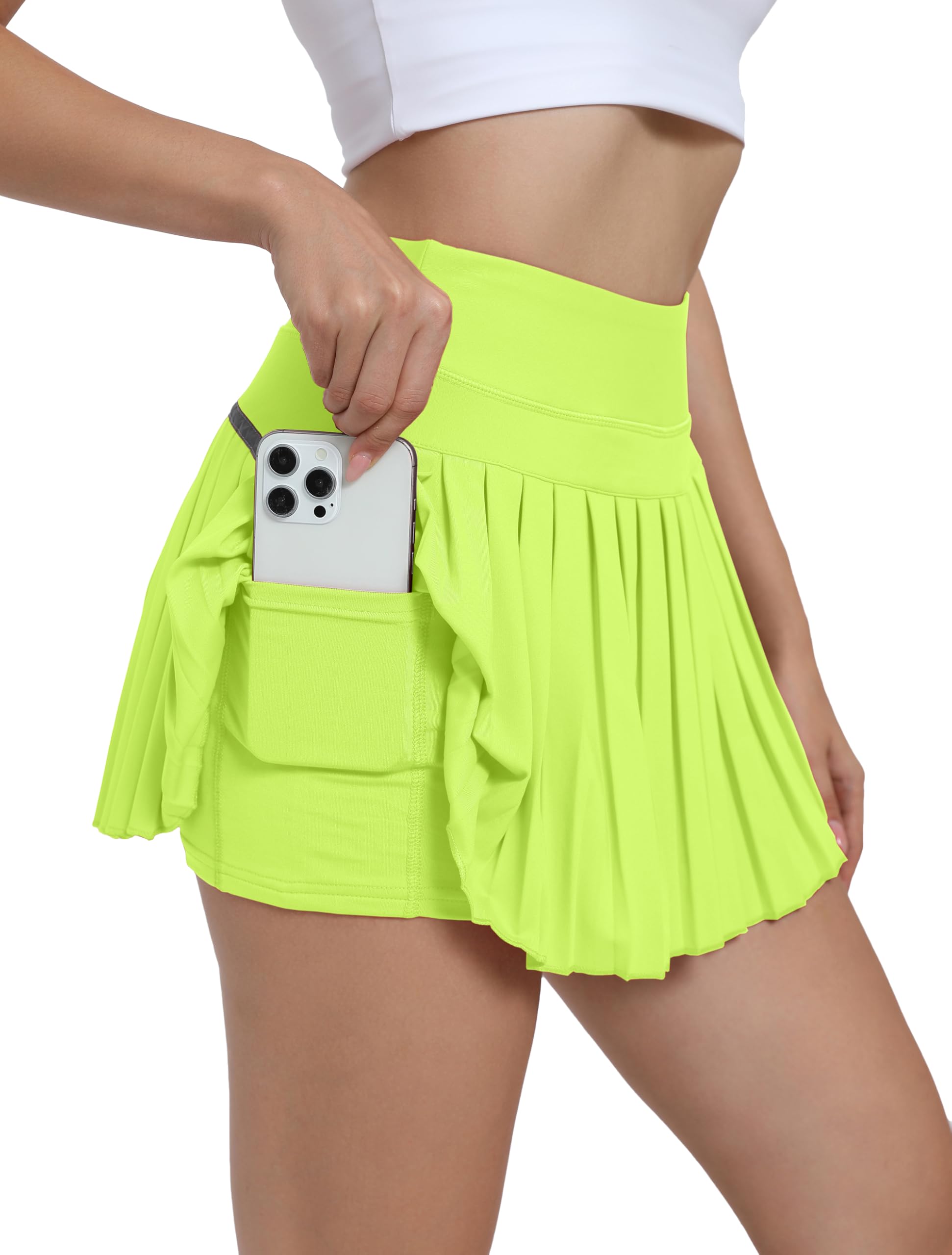 Jhsnjnr Falda de tenis con pantalones abajo corto plisado falda deportiva verano correr faldas cintura alta mini falda plisada