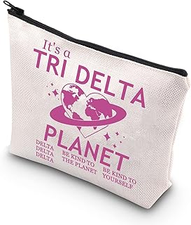Tri Delta Sorority Sisters Makeup Bag Sorority Gift Sorority Seminar Gift Tri Delta Social Club Zipper Pouch bag for women (TRI DELTA)