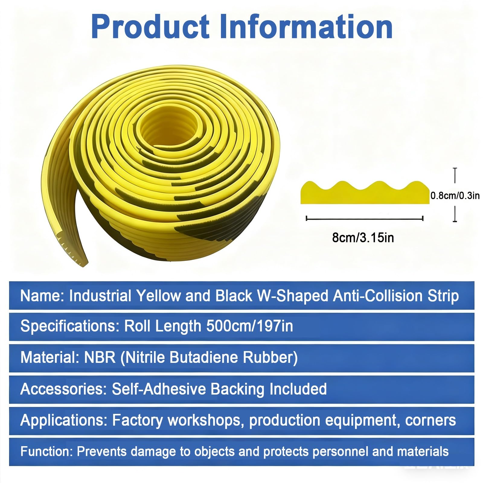 Protectores de Esquina para Pared, Protector de Bordes, Protector de Seguridad Reforzado, 500 cm (197 Pulgadas), Amarillo y Negro, para Esquinas de Techos, Encimeras y Escaleras.
