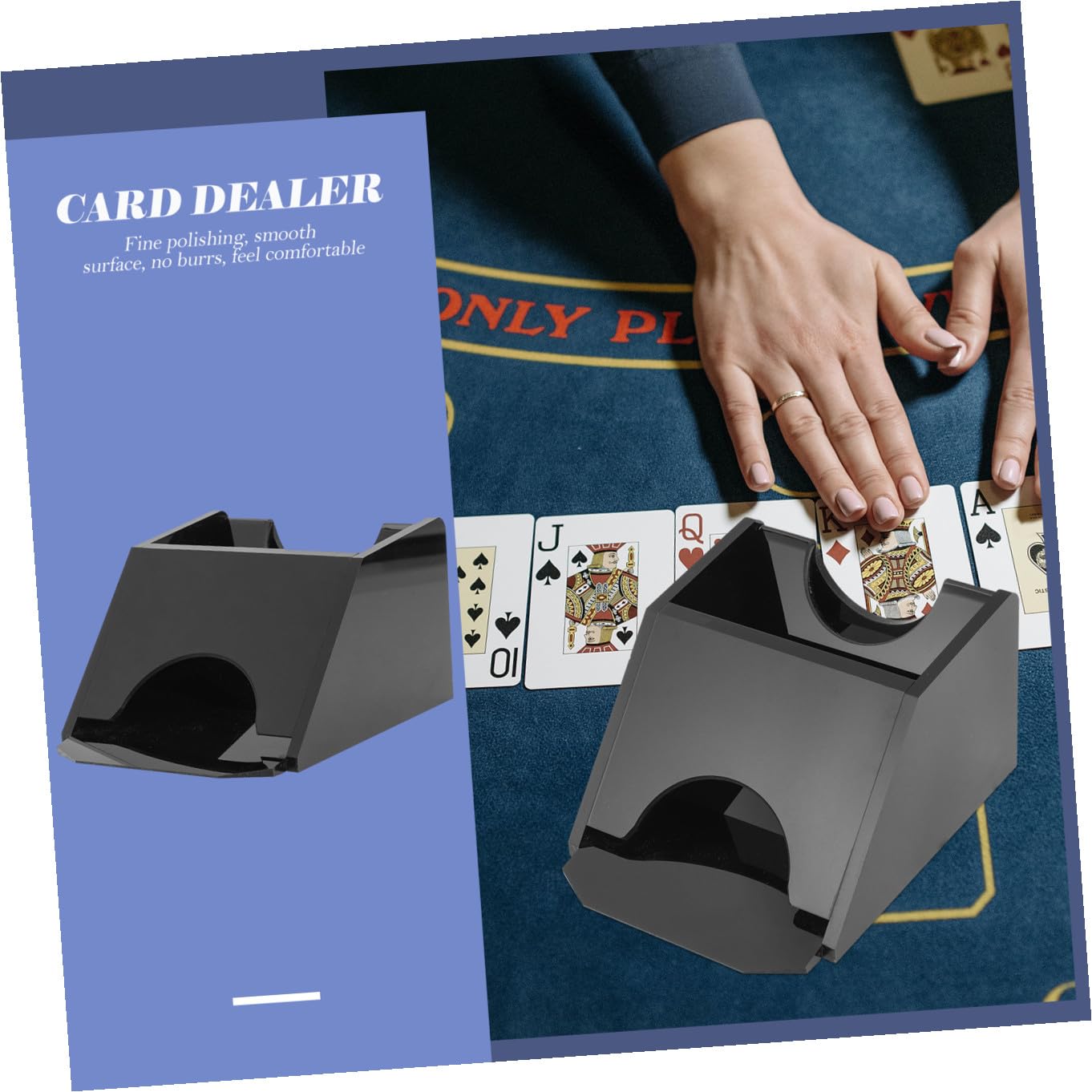 Distributore Carte Portatile Nero in Acrilico per Gioco | Acrilico, Bordo Arrotondato Liscio, Uso in Famiglia e Partite di Scacchi