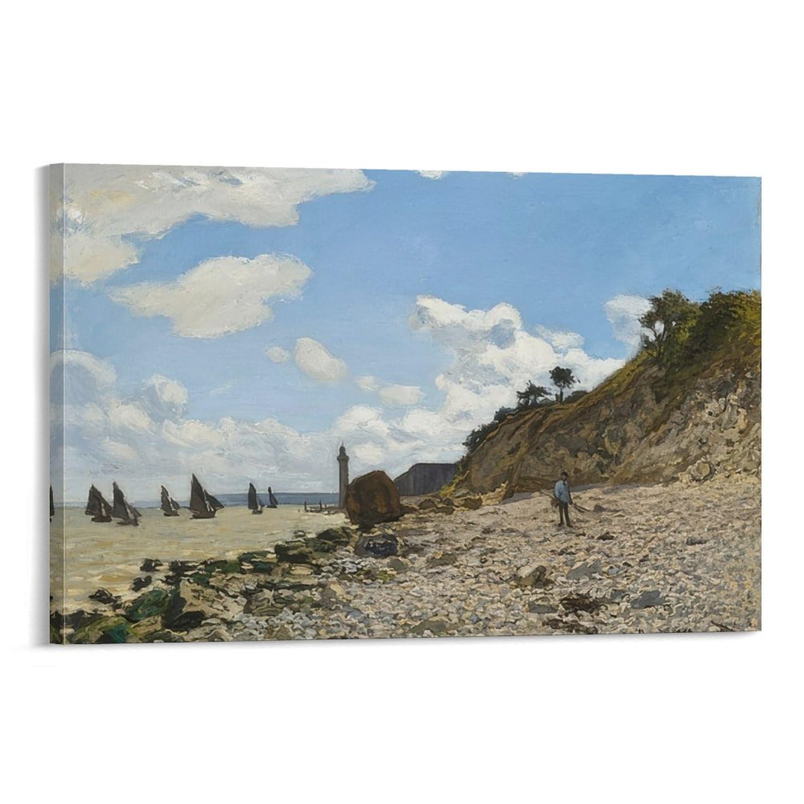 The Beach at Honfleur. 1864-66 by Claude Monet Wall Art Prints Poster Print Photo Art Painting Canvas Poster Home Modern Decor Posters 12x18inch(30x45cm)