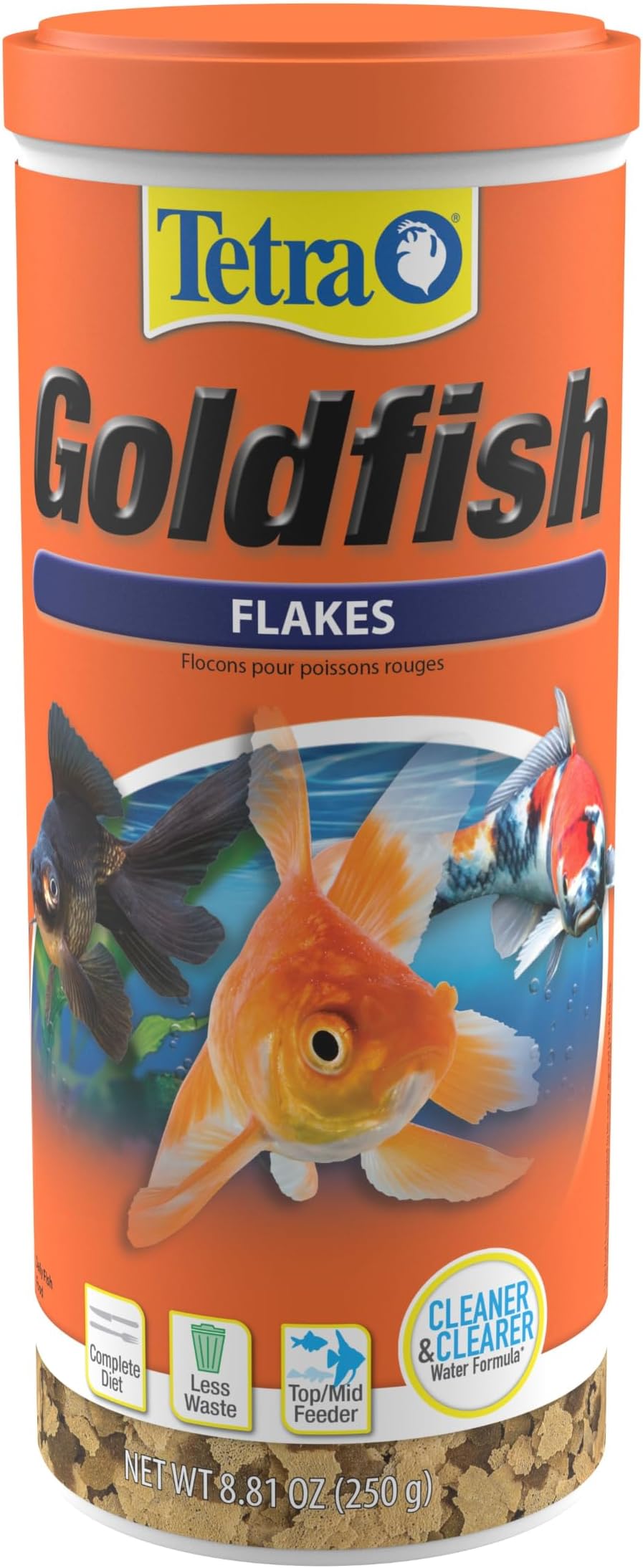 Tetra Goldfish Flakes Fish Food, 8.81 oz | Nutritionally Balanced Daily Diet for Goldfish and Small Koi, Color-Enhancing, Highly Digestible, Clean & Clear Water Formula