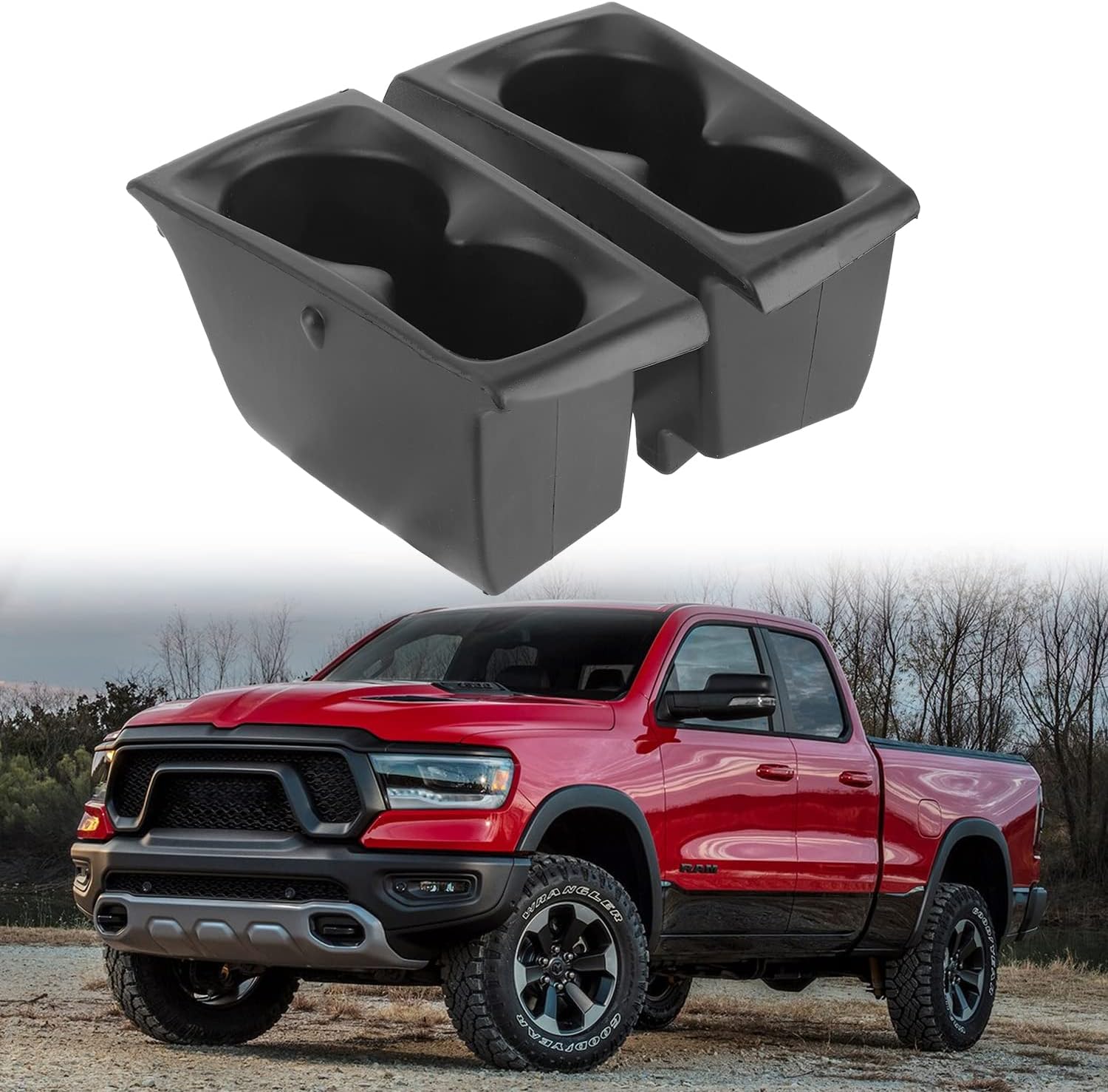 Door Cup Holders Compatible with 2019-2022 Ram 1500, Replace #5YK46TX7AC 5YK47TX7AC, Foam Cup Holders for Right and Left Pocket, Pack of 2