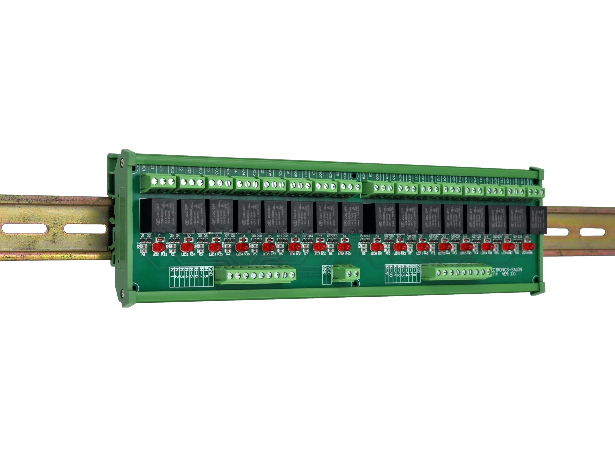 Electronics-Salon Montaggio su guida DIN 16 SPDT relè di potenza modulo di interfaccia, 10A Relay, 12V Coil.