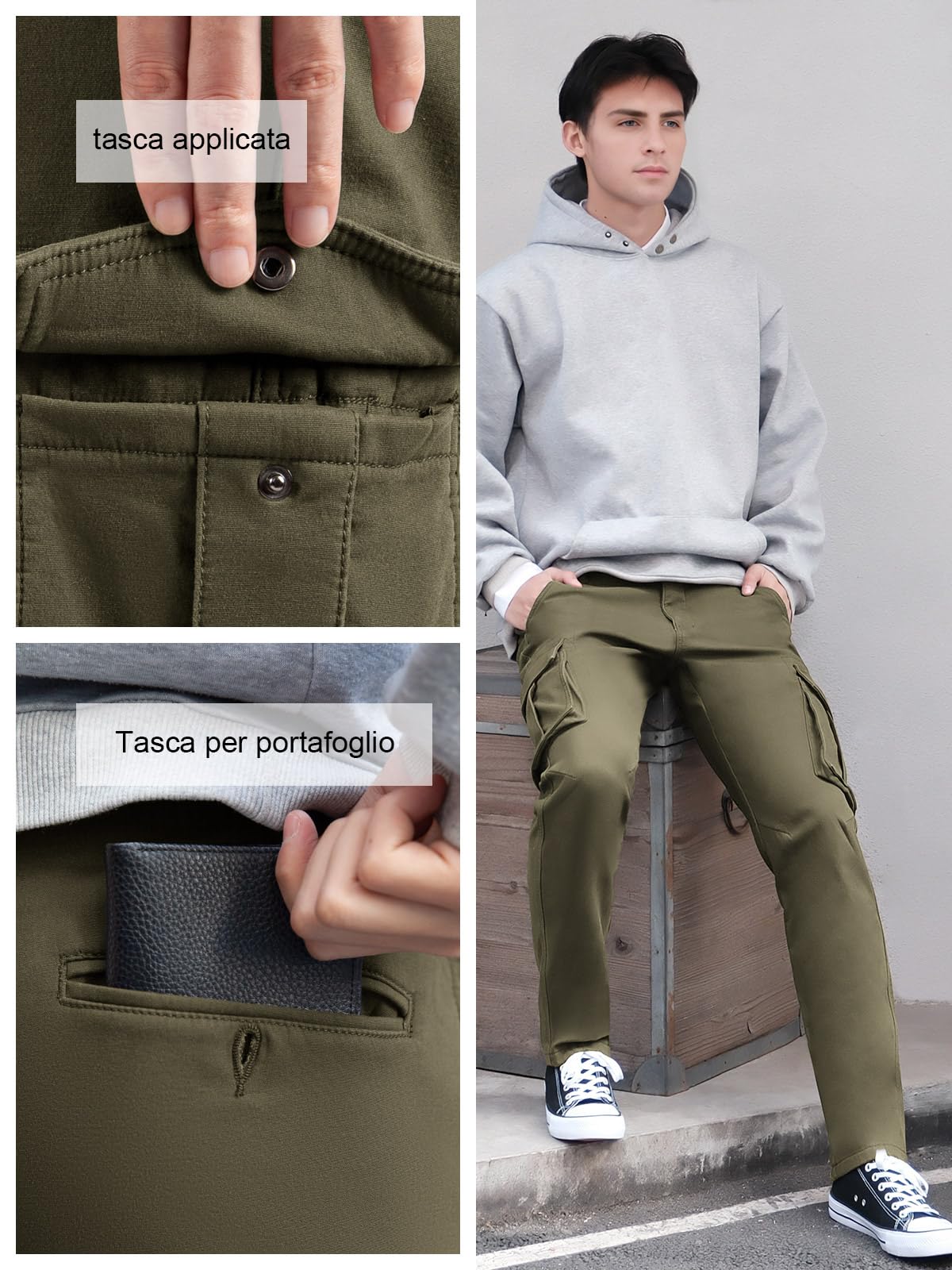 Jeans Couture Pantaloni Cargo Uomo Pantaloni da Lavoro Uomo Cargo Moto Invernali Impermeabili Uomo Pantaloni