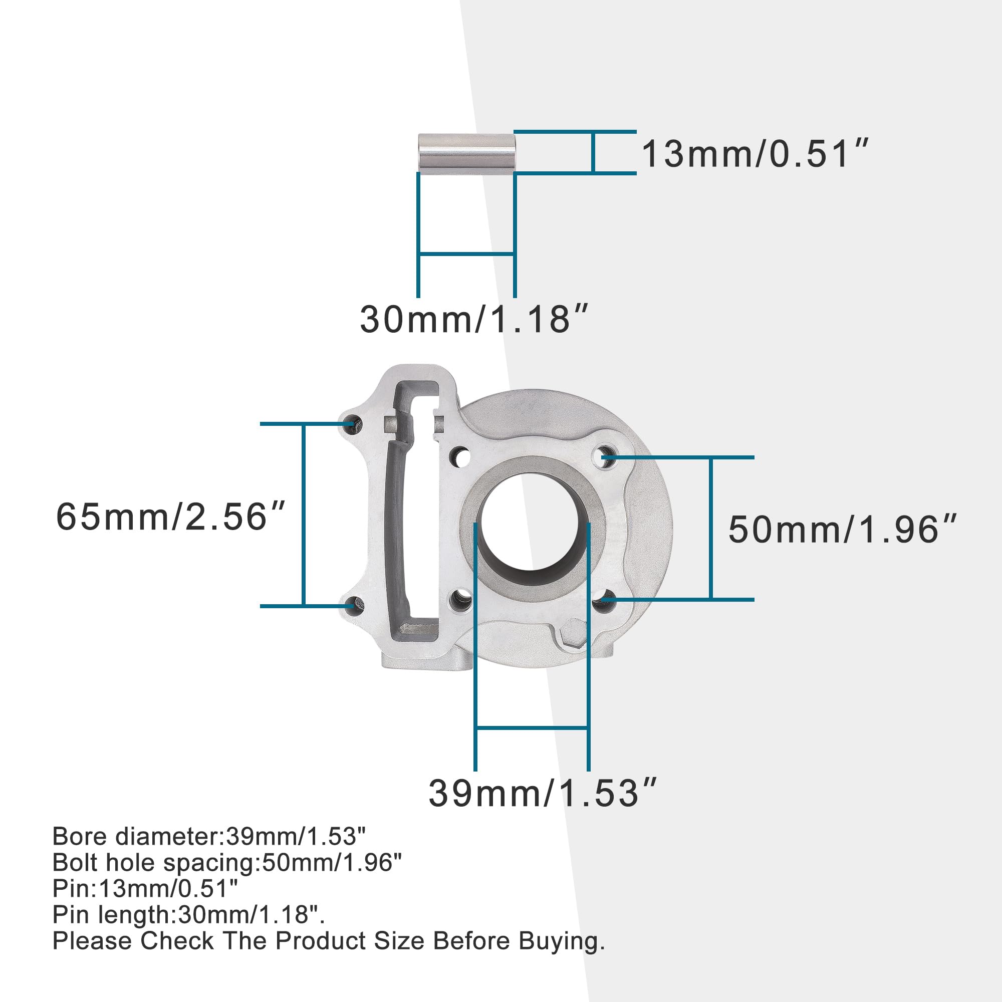GOOFIT Cuerpo de Cilindro reemplazo para ciclomotores GY6 50 CC 139QMB.
