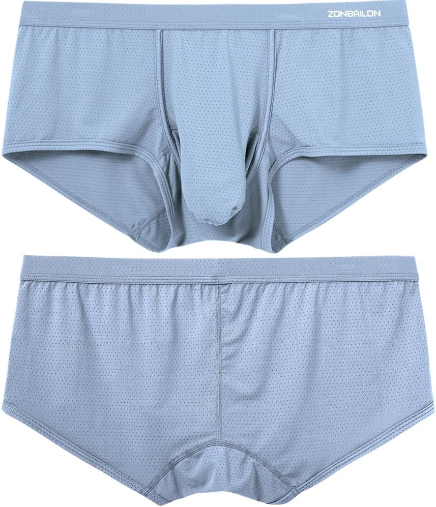 JINSHI Men’s Boxer Briefs Sexy Elephant Trunk Micro Mesh Breathable Underwear With Dual Pouch Shorts - Image 2