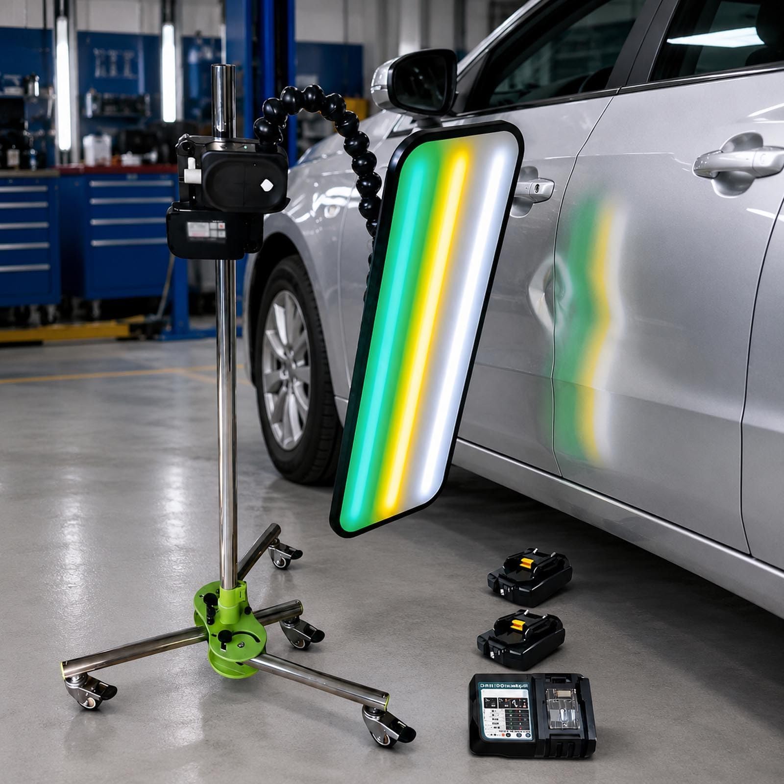 Lampada Pdr 9 Colori, Pannello Riflettente Per Levabolli Auto