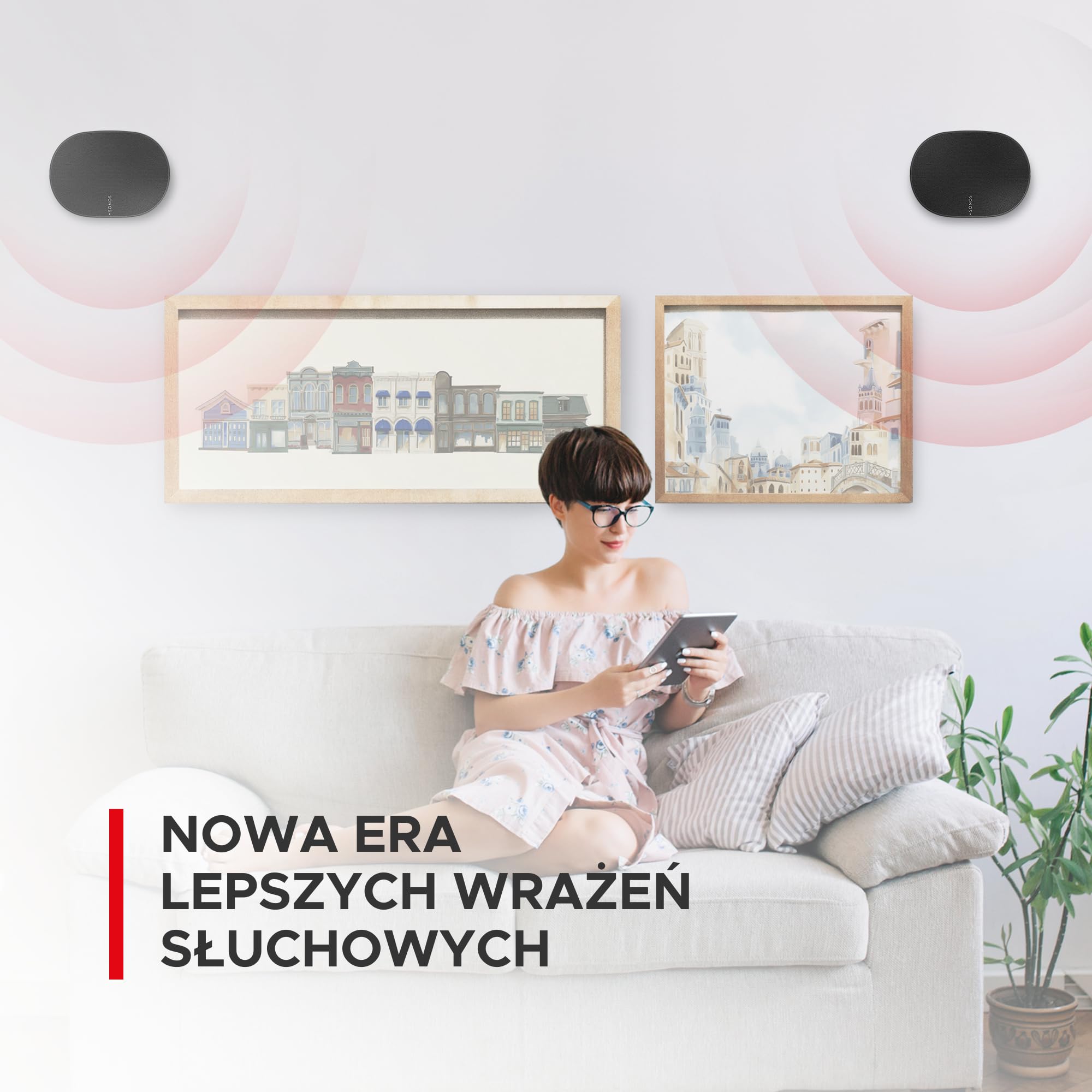 Sound Bass ERA300 Uchwyt Ścienny, Niski Profil, Czarny, Zestaw Podwójny, Kompatybilny z Głośnikiem Sonos ERA 300, Kompletny ze Wszystkimi Elementami Montażowymi
