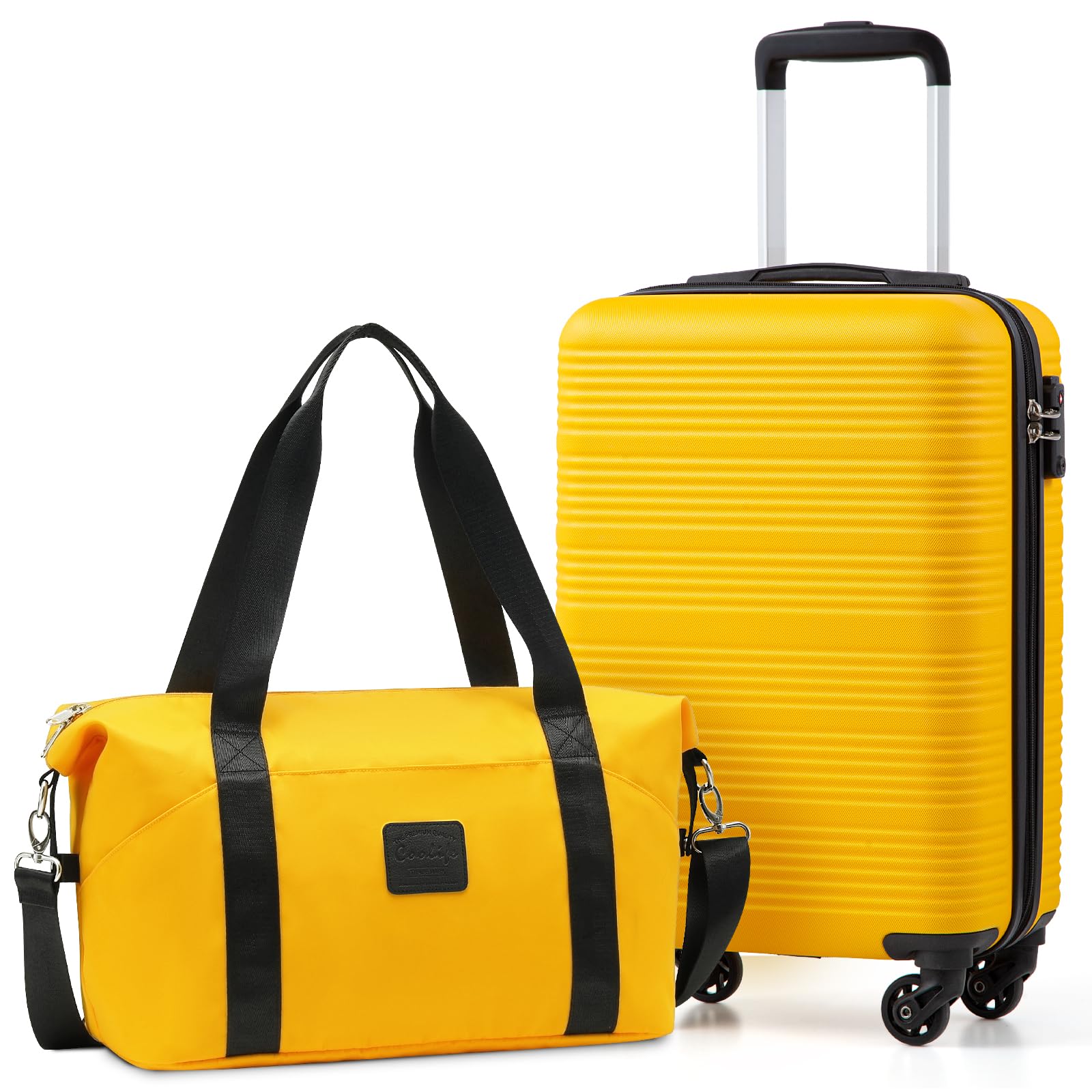 COOLIFE Kabinenkoffer 55X35X20cm für Ryanair Fluggesellschaft Handgepäck Kabinengepäck Hartschlagenkoffer Leichtgewicht mit TSA-Schloss und 4 Spinner-Rädern