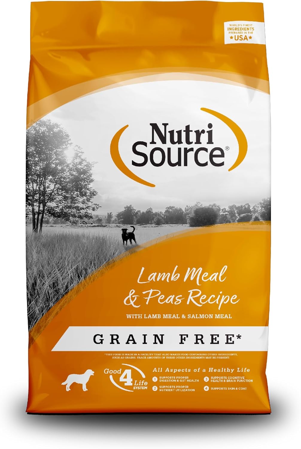 NutriSource Grain Free Dry Dog Food, Lamb Meal, Salmon Meal and Peas, 12LB