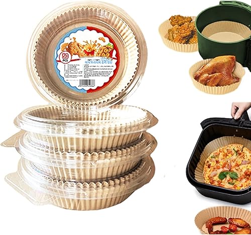 SSQQ Papel de pergamino para freidora de aire para hornear, forro de papel desechable para freidora de aire, 6.3 pulgadas7.9 pulgadas, papel de