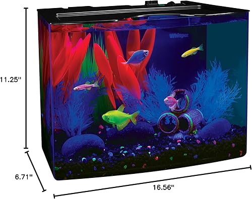 Miniatura 15 de Kit de tanque de peces GloFish, incluye iluminación LED y decoración