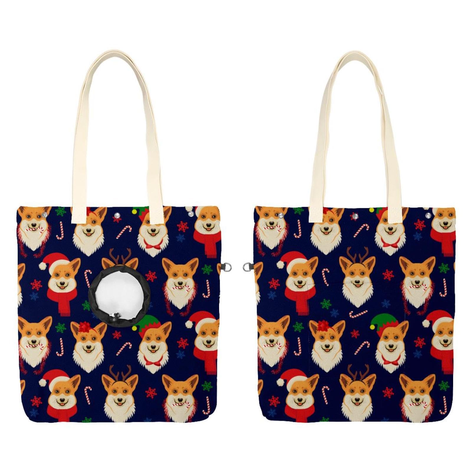 Sac transporteur portable chien et chat en toile sac à bandoulière animaux pour voyage de Noël