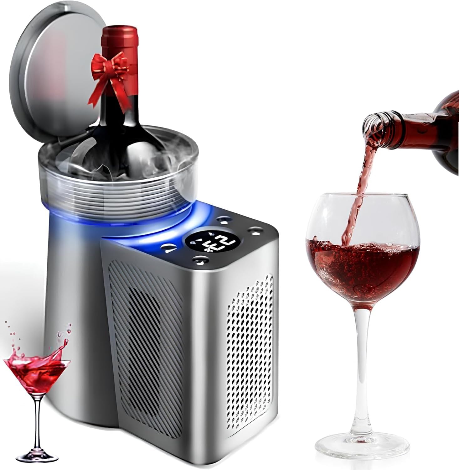 Enfriador de vino eléctrico rápido para botellas de champán de 750 ml en casa
