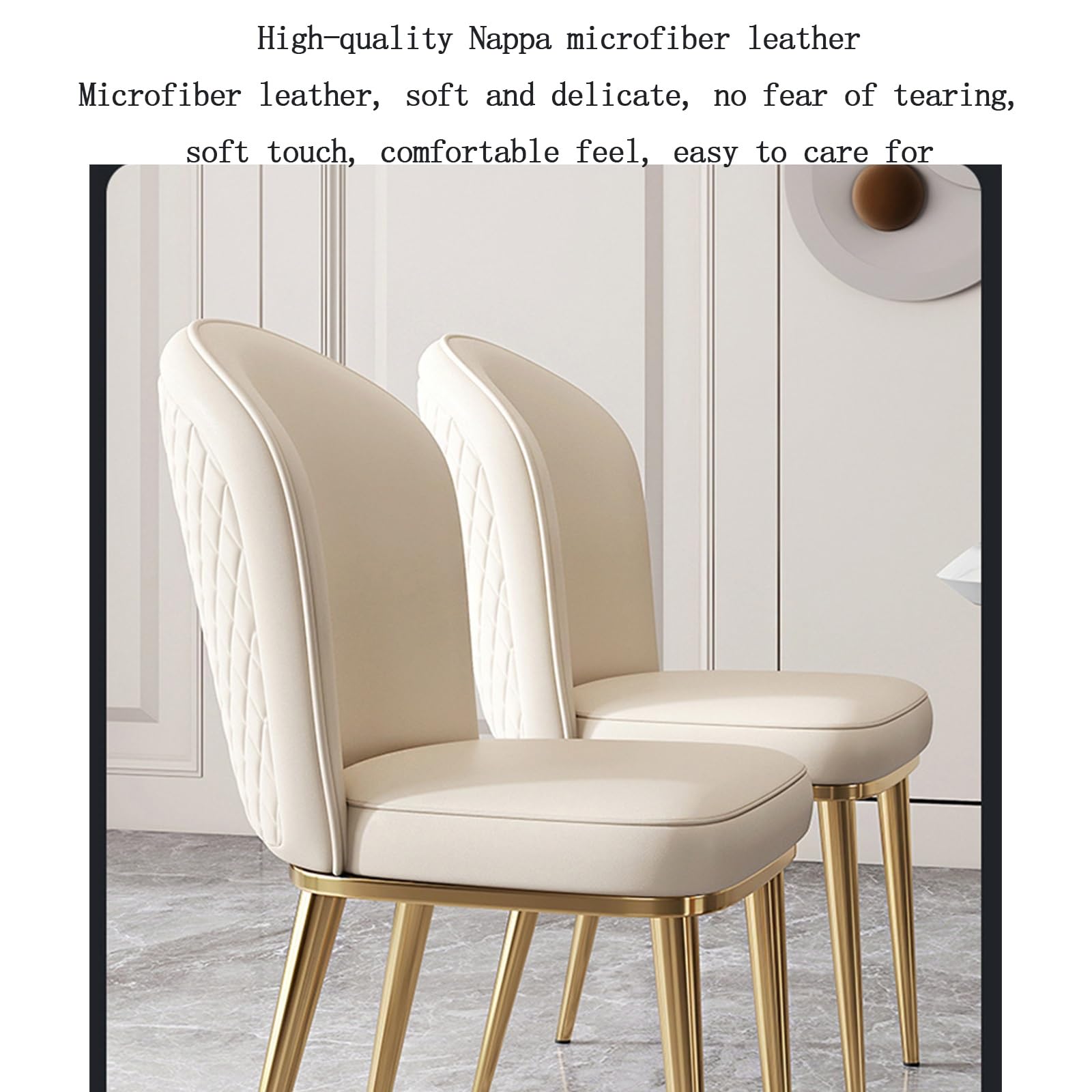 Sillas Cocina，Silla Nordica，Taburete Moderno y Sencillo con Respaldo for el hogar, interpretación práctica del Estilo de Vida del Lujo y el Encanto Modernos y Ligeros.(White)