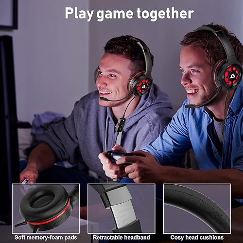Miniatura 2 de Ankbit Auriculares de PC para juegos auriculares estéreo para PS4PS5 auriculares de computadora con cable con cancelación de ruido con micrófono y