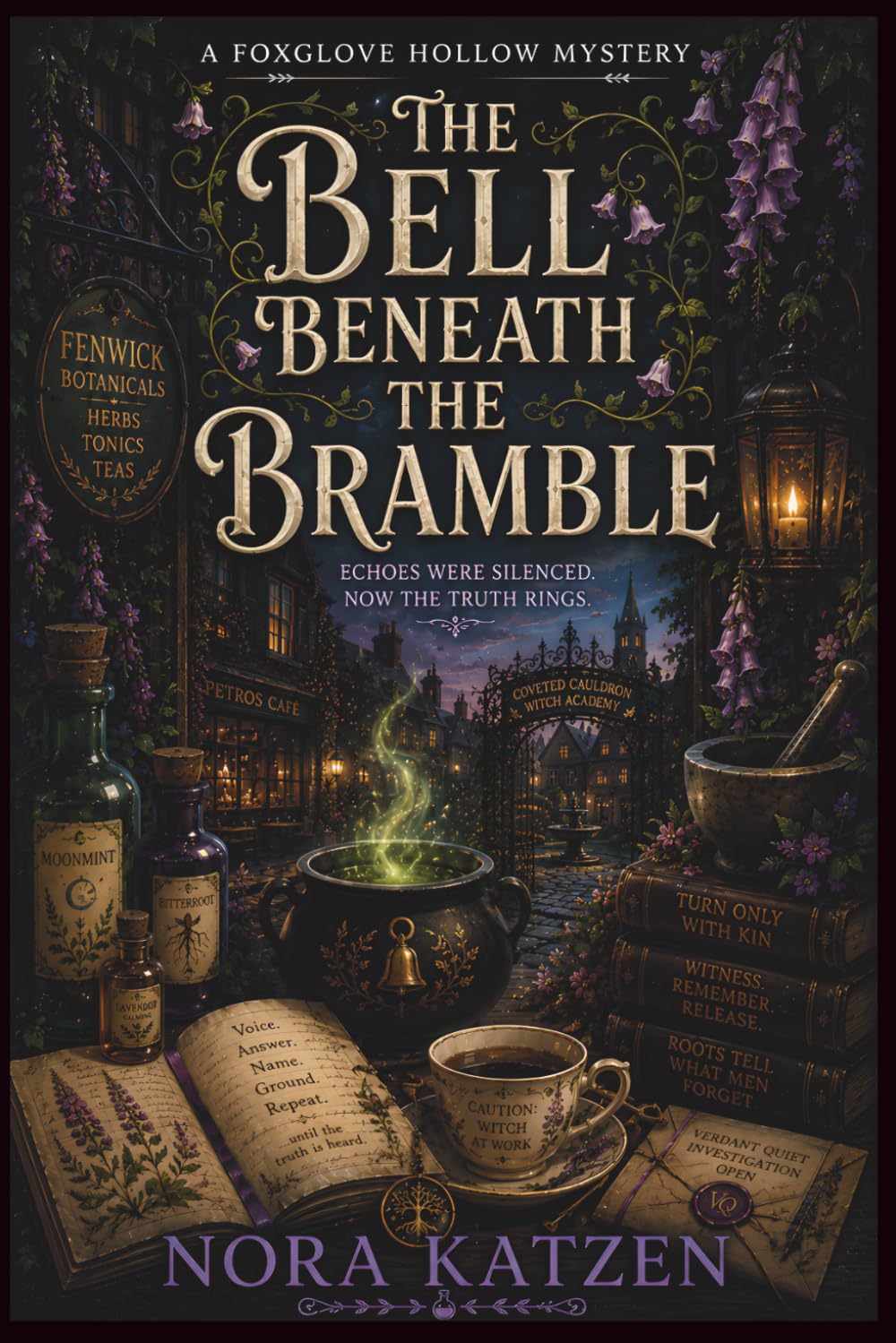 The Bell Beneath the Bramble: A Cozy Paranormal Witch Mystery with Magical Academia, Botanical Secrets, Hidden Records, and Slow-Burn Mystery Romance (The Foxglove Hollow Mysteries)