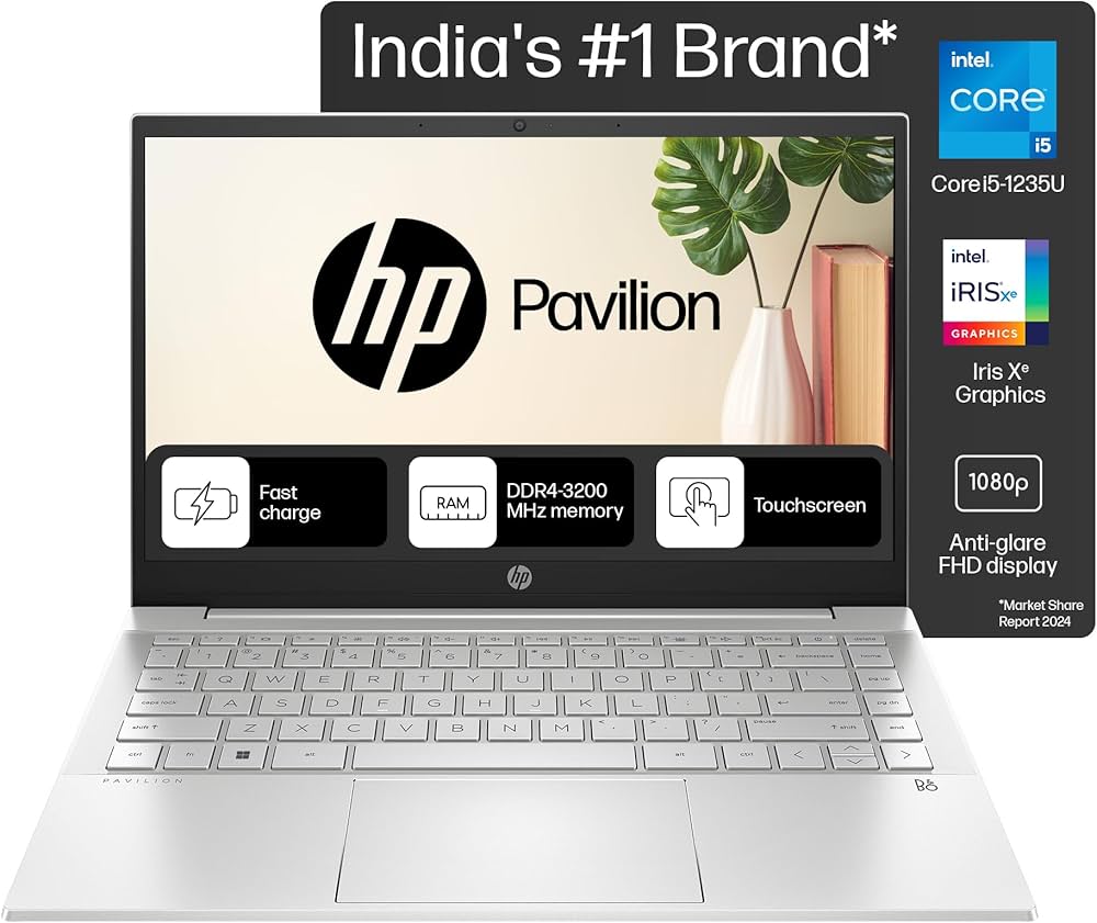 HP Pavilion, 12th Gen Intel Core i5-1235U Laptop (16GB DDR4, 512GB