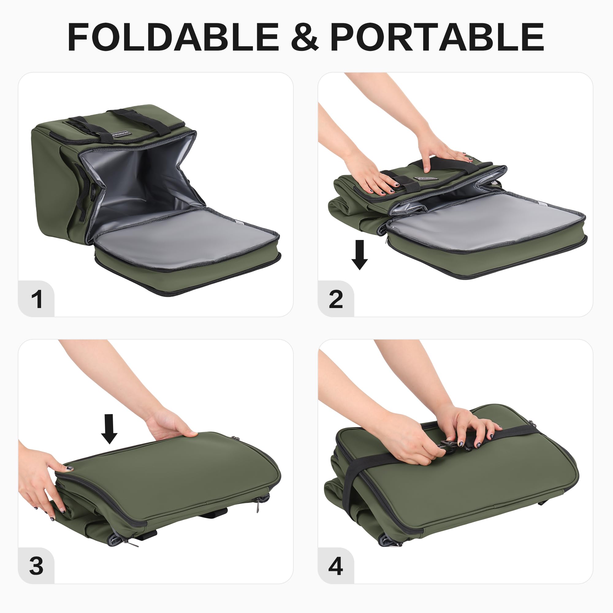 Hulongo Kühltasche Isoliert Kühltasche Wasserdicht Picknick Doppel-Thermotasche für Camping, Reisen, Lebensmittelgeschäft Einkaufen & Angeln, 42L