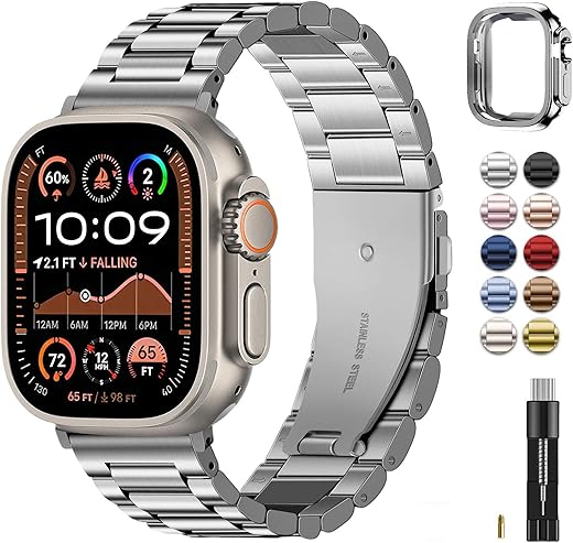 Fullmosa Acero Inoxidable Correa Compatible Apple Watch Serie Ultra 45mm...