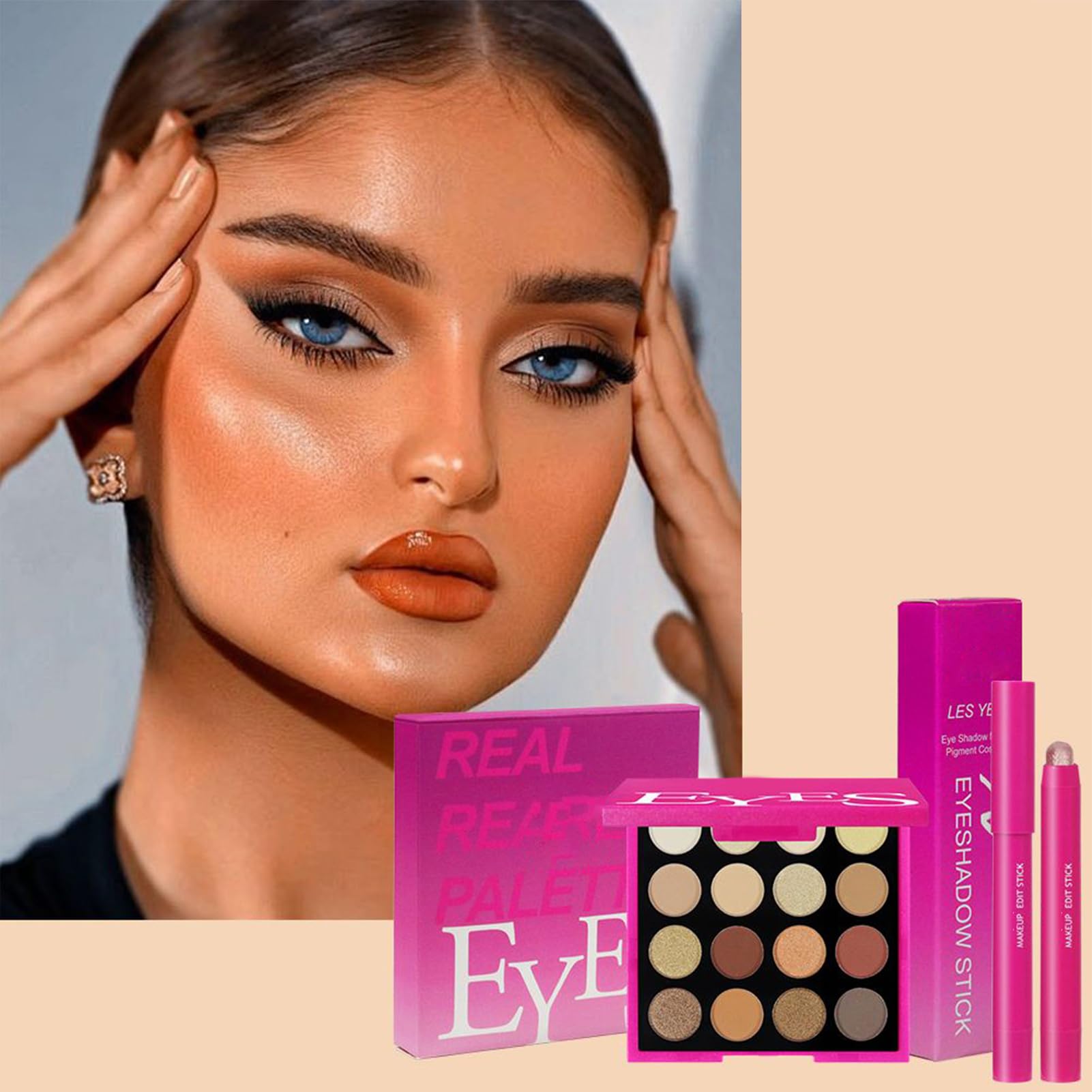 Make-up für Mädchen, 26 Stück, Lidschattenpalette, Rouge, Lippenstift-Kollektion, wasserdichtes Kosmetik-Set für Hochzeiten, Theater und Fotoshootings