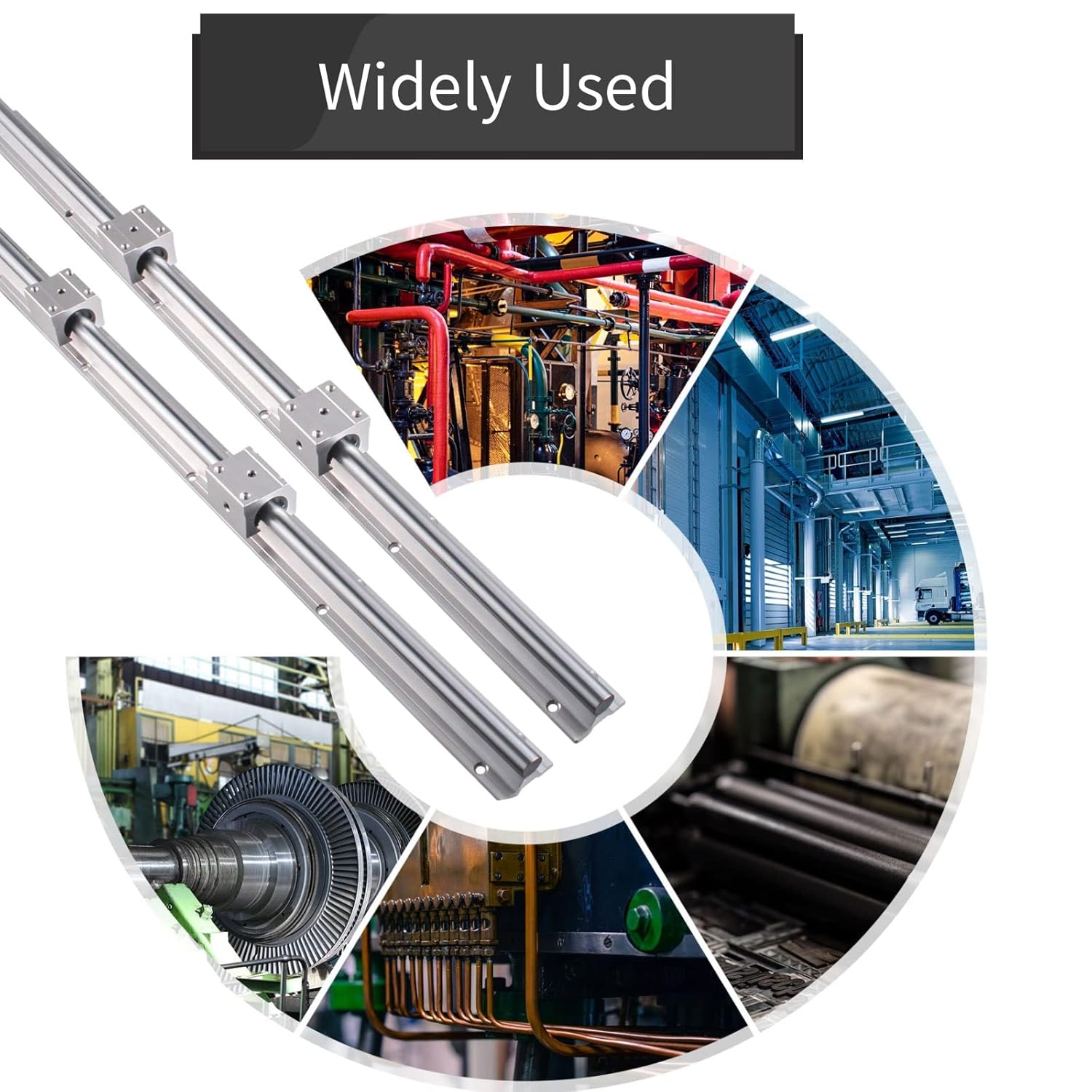 Linear Rail 2PCS SBR25 600mm 25mm Fully Supported CNC Linear Rail Slide Guide Shaft 4PCS SBR25UU Blocks Bearing for DIY CNC Routers Lathes Mills Automated Machines