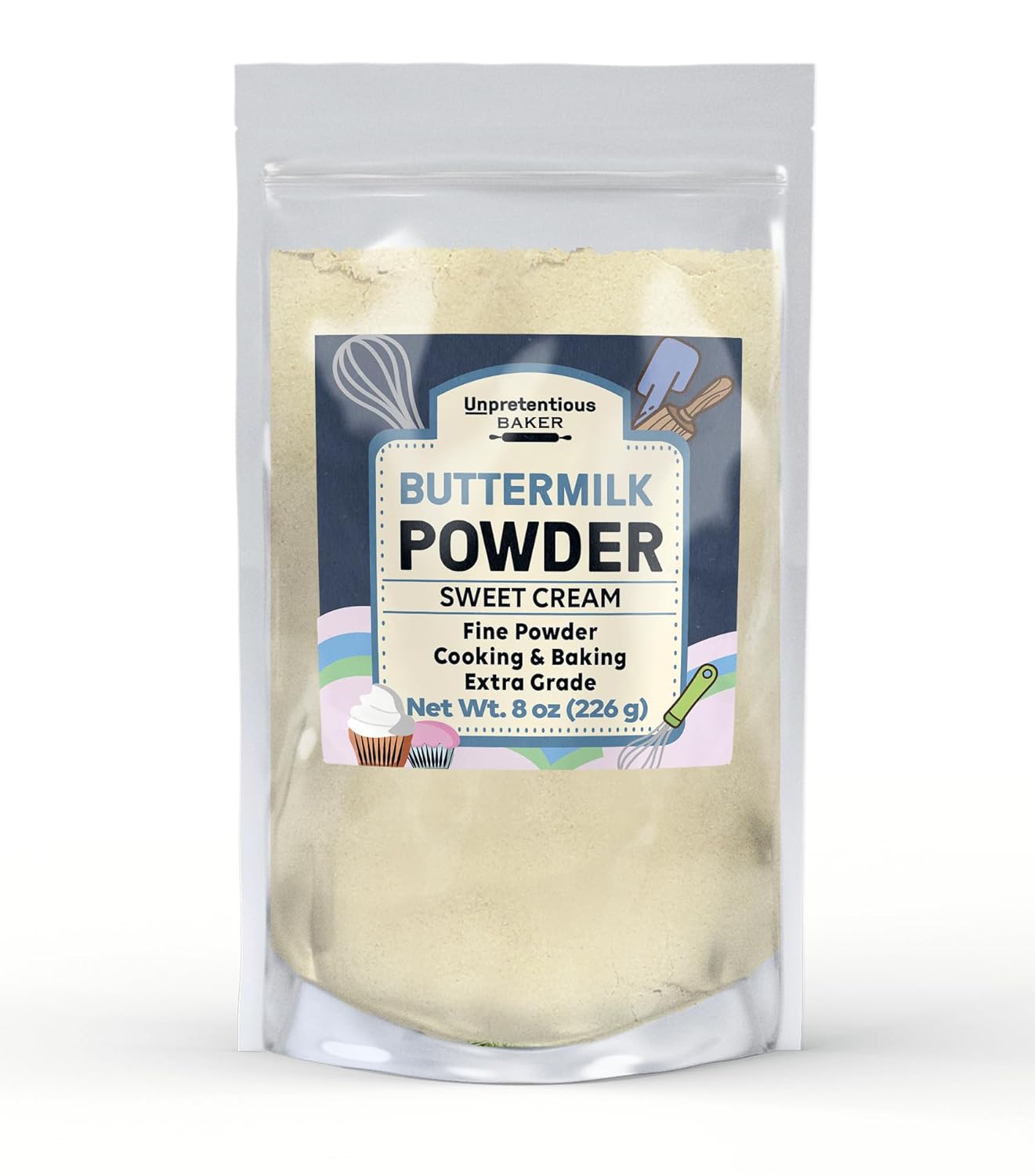 Unpretentious Buttermilk Powder, Made from Sweet Cream, Fine Powder, Cooking & Baking (2 Pound)