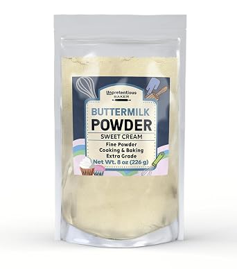 Unpretentious Buttermilk Powder, Made from Sweet Cream, Fine Powder, Cooking & Baking 8 Ounce