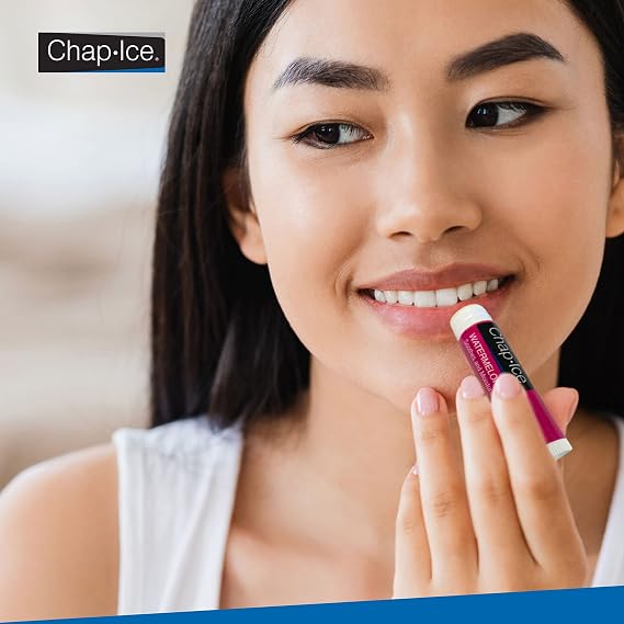 Chap-Ice Assorted Lip Balm Watermelon, Original & Cherry Flavors 24-Count Refill Pack