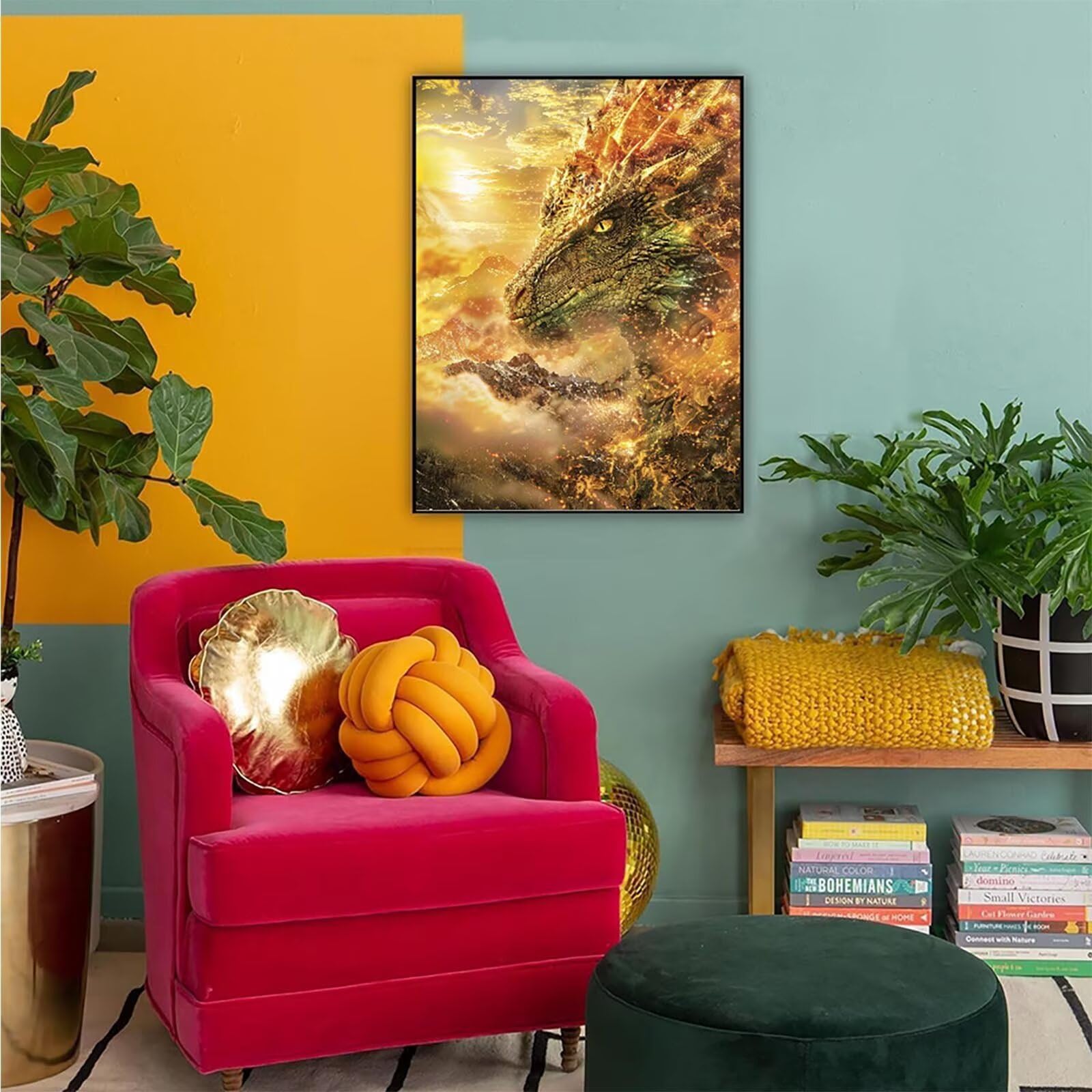 Fantasy diamentowe malowanie smok diamentowy obraz dla dorosłych DIY diamentowe malowanie ściegiem krzyżykowym zestawy, zestaw do malowania diamentami 5d do dekoracji domu ściany, biura, prezenty