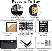 Vista 4 de VERANI Baseball Display Case - 35 Graded Sports Card Frame - Holds Cards with UV Protection Clear View Lockable Wall Cabinet for Football Basketball