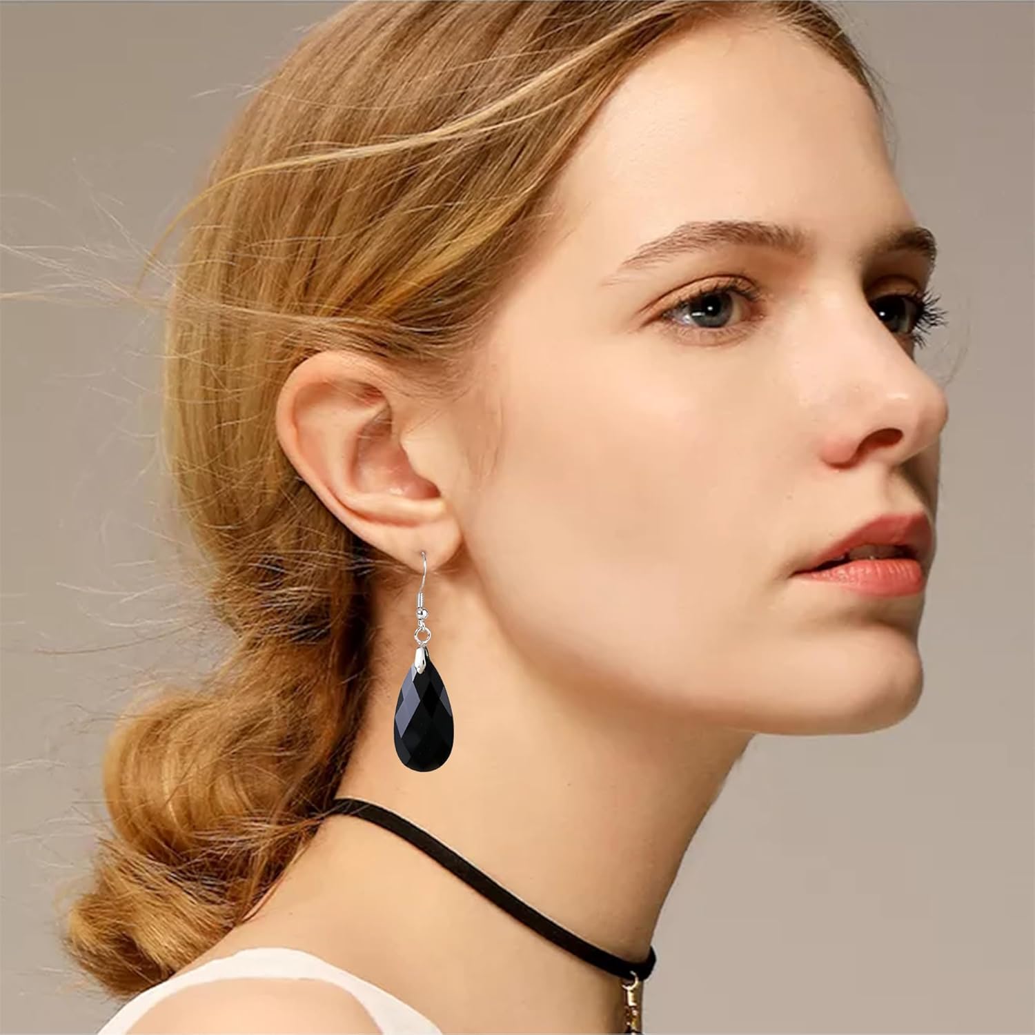 Women Natural Black Onyx Stone Earrings Boho Handmade Healing Gemstone Agate Drop Earrings Jewelry Gift for Natural Lover - Image 4