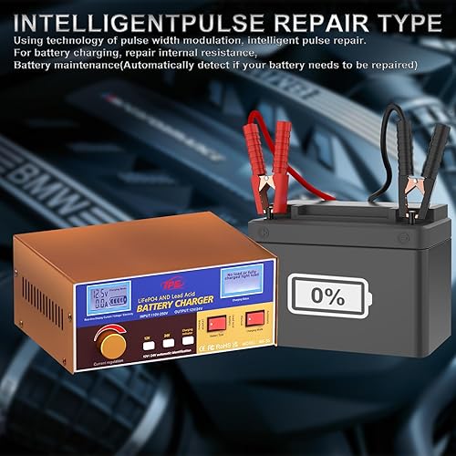 Miniatura 7 de Cargador de batería de litio de 12 V 18 A, pantalla LED de reconocimiento de voltaje, protección de 6 vías, ideal para autos, barcos, motocicletas,