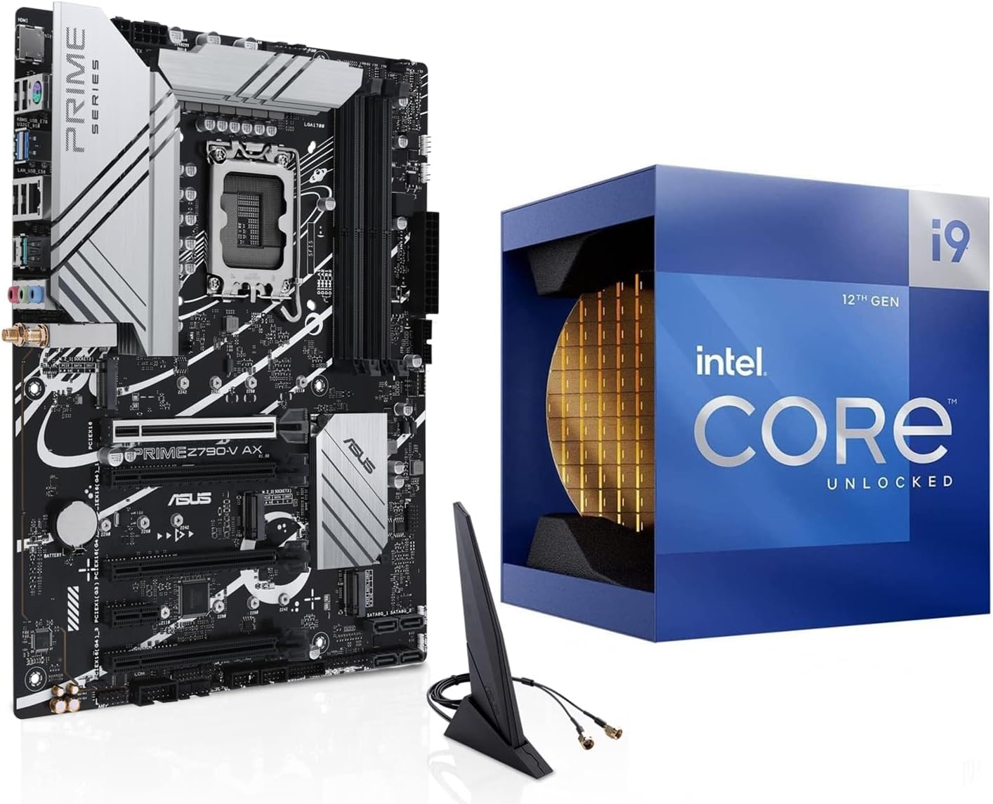 INLANDCPU Motherboard - Intel Core i9-12900K Desktop Processor 16 (8P+8E) Cores up to 5.2 GHz with Integrated Graphics with ASUS Prime Z790-V AX WiFi DDR5 Motherboard