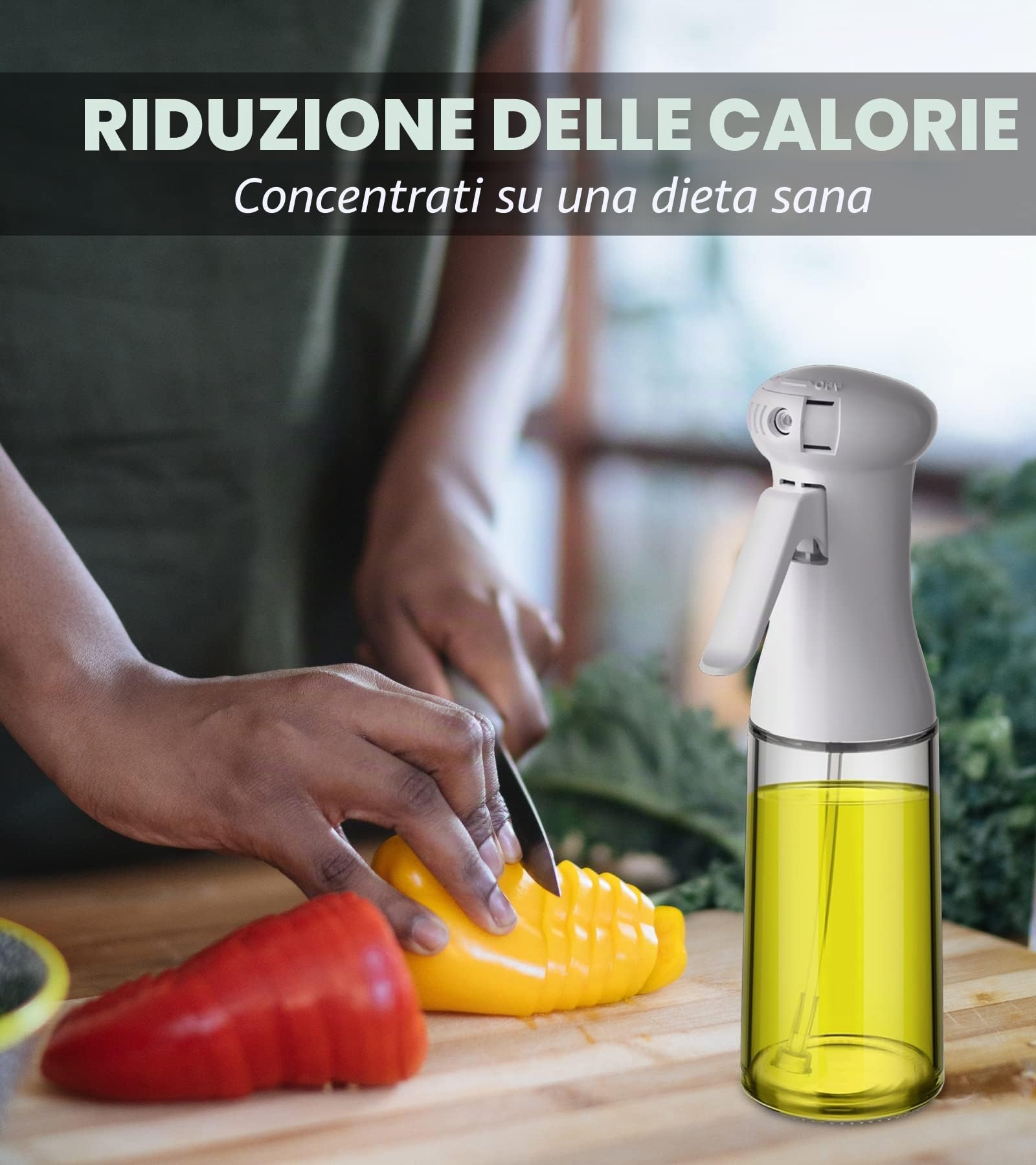 Spruzzino Olio, Nebulizzatore Olio per Friggitrice ad Aria, 200ML Olio Spray, Protezione Dalla Polvere Spruzzatore Olio